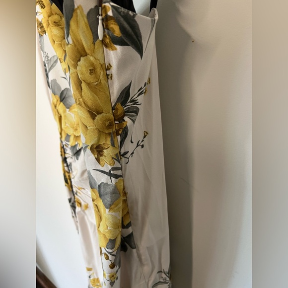Anthropologie Yellow Floral Midi Dress Sz 10 - Picture 5 of 5